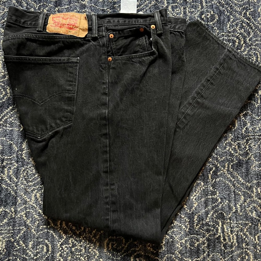 Levis 501 Original Fit Jeans Straight Leg Button Fly 100% Cotton Black --
